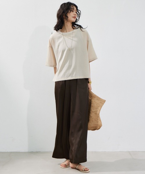 BARNYARDSTORM(バンヤードストーム)の「BARNYARDSTORM / 半袖Tブラウス 【JAPAN FABRIC】(シャツ/ブラウス・レディース・ホワイト系その他/ブラック/ホワイト/ライトホワイト・FREE)」の9枚目の写真