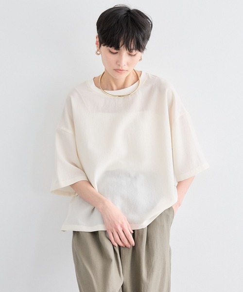 BARNYARDSTORM(バンヤードストーム)の「BARNYARDSTORM / 半袖Tブラウス 【JAPAN FABRIC】(シャツ/ブラウス・レディース・ホワイト系その他/ブラック/ホワイト/ライトホワイト・FREE)」の21枚目の写真