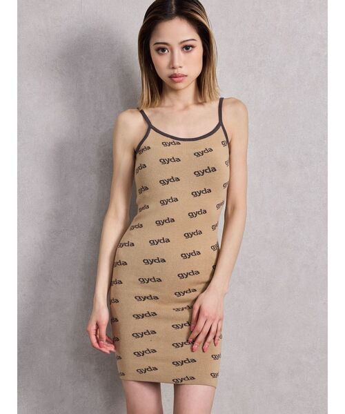 GYDA（ジェイダ）の「gyda bicolor ニットキャミワンピース（ワンピース・レディース・オフホワイト/ブラック/ベージュ・FREE）」の6枚目の写真