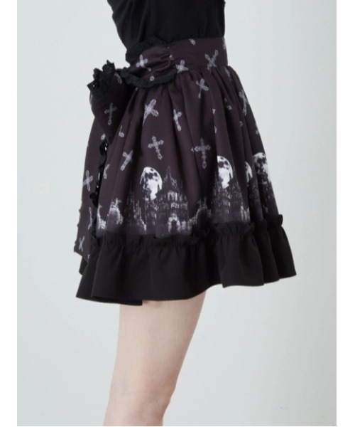 Jamie エーエヌケー（ジェイミーエーエヌケー）の「ゴシックキャッスルプリントスカート（スカート・レディース・ホワイト/ブラック・M）」の5枚目の写真