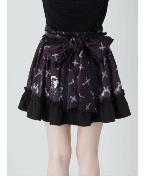 Jamie エーエヌケー（ジェイミーエーエヌケー）の「ゴシックキャッスルプリントスカート（スカート・レディース・ホワイト/ブラック・M）」の6枚目の写真