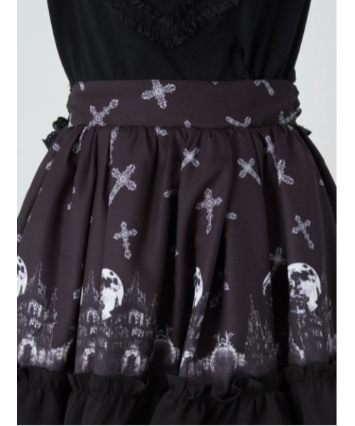 Jamie エーエヌケー（ジェイミーエーエヌケー）の「ゴシックキャッスルプリントスカート（スカート・レディース・ホワイト/ブラック・M）」の7枚目の写真