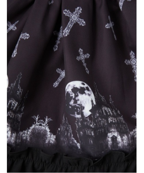 Jamie エーエヌケー（ジェイミーエーエヌケー）の「ゴシックキャッスルプリントスカート（スカート・レディース・ホワイト/ブラック・M）」の8枚目の写真