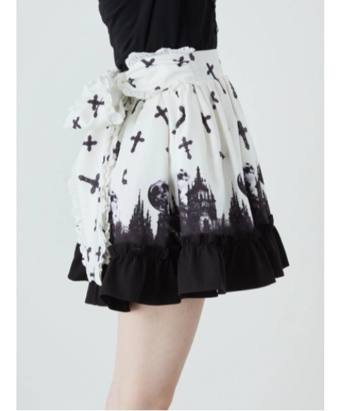 Jamie エーエヌケー（ジェイミーエーエヌケー）の「ゴシックキャッスルプリントスカート（スカート・レディース・ホワイト/ブラック・M）」の10枚目の写真