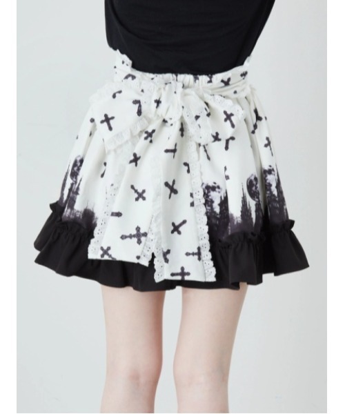 Jamie エーエヌケー（ジェイミーエーエヌケー）の「ゴシックキャッスルプリントスカート（スカート・レディース・ホワイト/ブラック・M）」の11枚目の写真