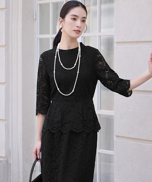 セール】パーティードレス セットアップ 結婚式 ワンカラー 総