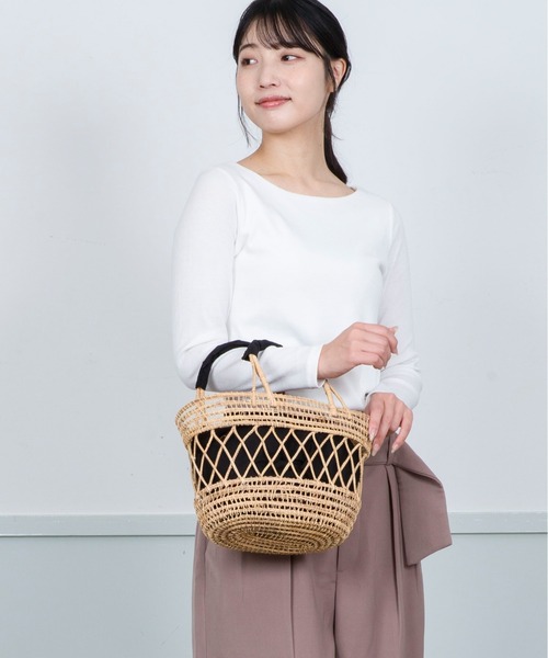 セール】【TARANGO】手編み インナー付き かごバッグ
