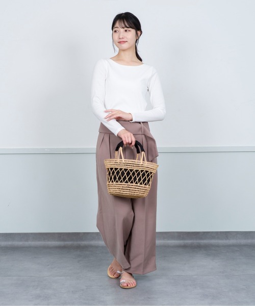 Rivel(リヴェル)の「【TARANGO】手編み インナー付き かごバッグ ハンドバッグ(かごバッグ・レディース・ナチュラル/ベージュ×ブラック・FREE)」の16枚目の写真