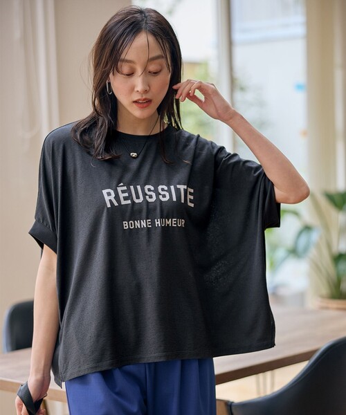 ANY(エニィ)の「シアージョーゼットボクシーロゴT(Tシャツ/カットソー・レディース・グレー系/ホワイト系・F)」の3枚目の写真