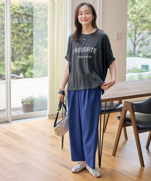 ANY(エニィ)の「シアージョーゼットボクシーロゴT(Tシャツ/カットソー・レディース・グレー系/ホワイト系・F)」の6枚目の写真
