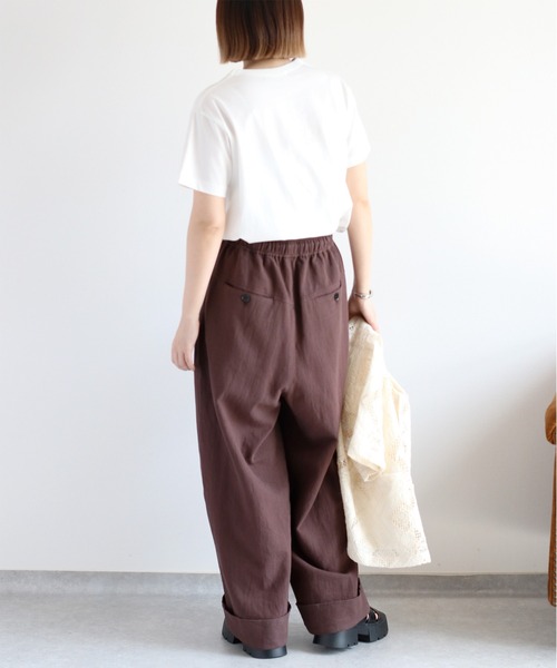 cepo（セポ）の「〈さらっと涼しい、シルキータッチ♪〉シルケットロゴショートスリーブTee（Tシャツ/カットソー・レディース・ブラック/オフホワイト/ブルー/ブラウン・M）」の7枚目の写真