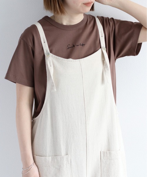 cepo（セポ）の「〈さらっと涼しい、シルキータッチ♪〉シルケットロゴショートスリーブTee（Tシャツ/カットソー・レディース・ブラック/オフホワイト/ブルー/ブラウン・M）」の19枚目の写真