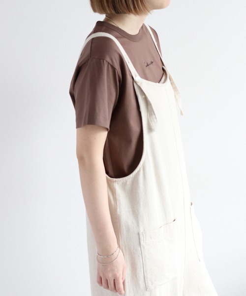 cepo（セポ）の「〈さらっと涼しい、シルキータッチ♪〉シルケットロゴショートスリーブTee（Tシャツ/カットソー・レディース・ブラック/オフホワイト/ブルー/ブラウン・M）」の22枚目の写真