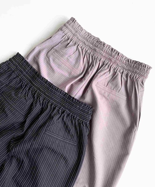 Q(キュー)の「ストライプパンツ(スラックス・レディース・ブラック/グレー・MEDIUM)」の5枚目の写真