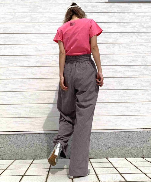 Q(キュー)の「ストライプパンツ(スラックス・レディース・ブラック/グレー・MEDIUM)」の19枚目の写真