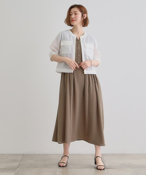 grove（グローブ）の「麻調ノーカラーシアーブルゾン（ブルゾン・レディース・ブラック/ライトブルー/オフホワイト・05/04/03/02/01）」の21枚目の写真