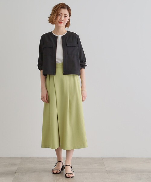 grove（グローブ）の「麻調ノーカラーシアーブルゾン（ブルゾン・レディース・ブラック/ライトブルー/オフホワイト・05/04/03/02/01）」の17枚目の写真