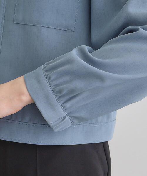 grove（グローブ）の「麻調ノーカラーシアーブルゾン（ブルゾン・レディース・ブラック/ライトブルー/オフホワイト・05/04/03/02/01）」の6枚目の写真