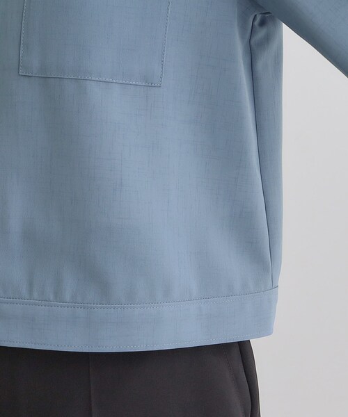 grove（グローブ）の「麻調ノーカラーシアーブルゾン（ブルゾン・レディース・ブラック/ライトブルー/オフホワイト・05/04/03/02/01）」の5枚目の写真