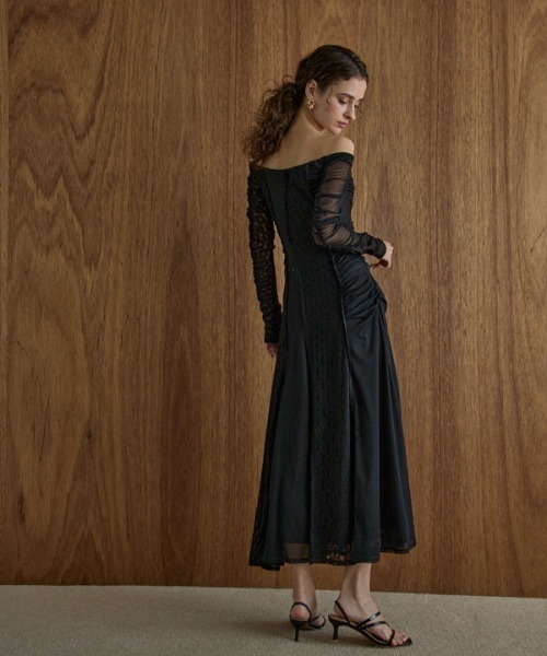 ERADIE（エラディエ）の「Lace＆Churu switching dress レース＆チュールスウィッチングドレス（ワンピース・レディース・ブラック/アイボリー・FREE）」の22枚目の写真