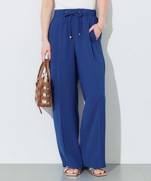 coca(coca)(コカ)の「\再入荷/ 接触冷感 とろみツイルイージーワイドパンツ(スラックス・レディース・ブルー/ブラック/チャコール/ダークブルー/グレー/ダークブラウン・L/M/S)」の6枚目の写真