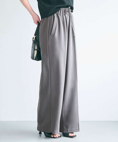 coca(coca)(コカ)の「\再入荷/ 接触冷感 とろみツイルイージーワイドパンツ(スラックス・レディース・ブルー/ブラック/チャコール・L/M/S)」の2枚目の写真