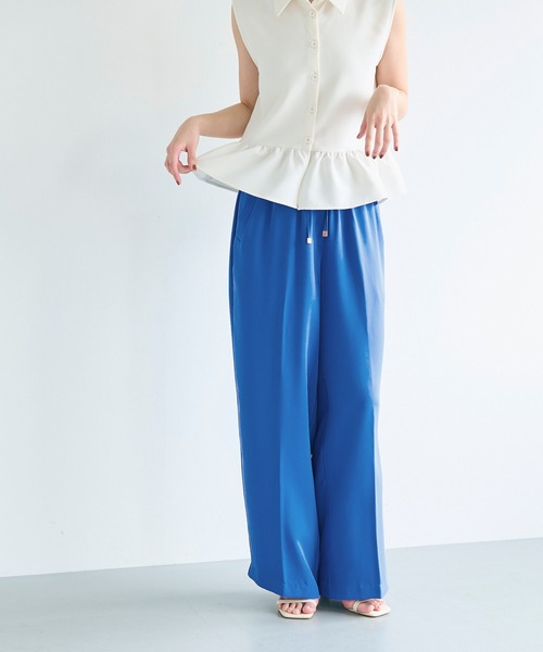 セール】とろみツイルイージーワイドパンツ（スラックス）｜coca（coca
