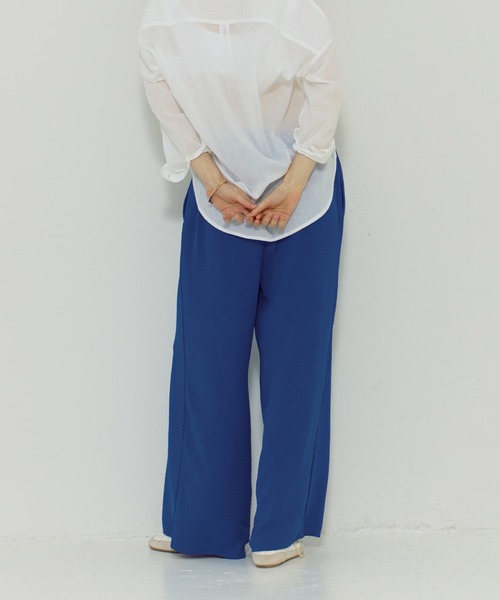coca(coca)(コカ)の「\再入荷/ 接触冷感 とろみツイルイージーワイドパンツ(スラックス・レディース・ブルー/ブラック/チャコール・L/M/S)」の10枚目の写真