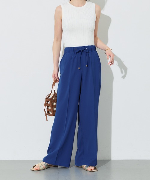 coca(coca)(コカ)の「\再入荷/ 接触冷感 とろみツイルイージーワイドパンツ(スラックス・レディース・ブルー/ブラック/チャコール・L/M/S)」の12枚目の写真