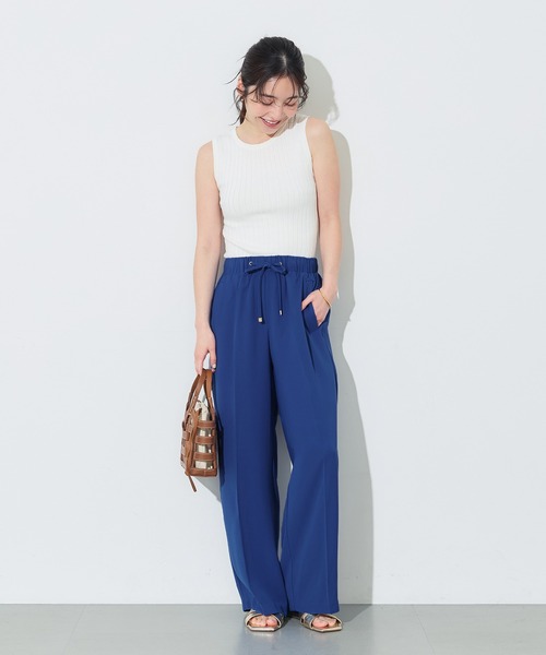 coca(coca)(コカ)の「\再入荷/ 接触冷感 とろみツイルイージーワイドパンツ(スラックス・レディース・ブルー/ブラック/チャコール・L/M/S)」の13枚目の写真