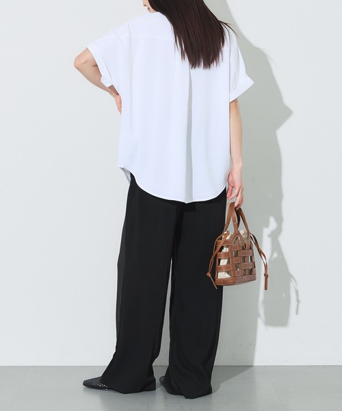 coca(coca)(コカ)の「\再入荷/ 接触冷感 とろみツイルイージーワイドパンツ(スラックス・レディース・ブルー/ブラック/チャコール・L/M/S)」の19枚目の写真