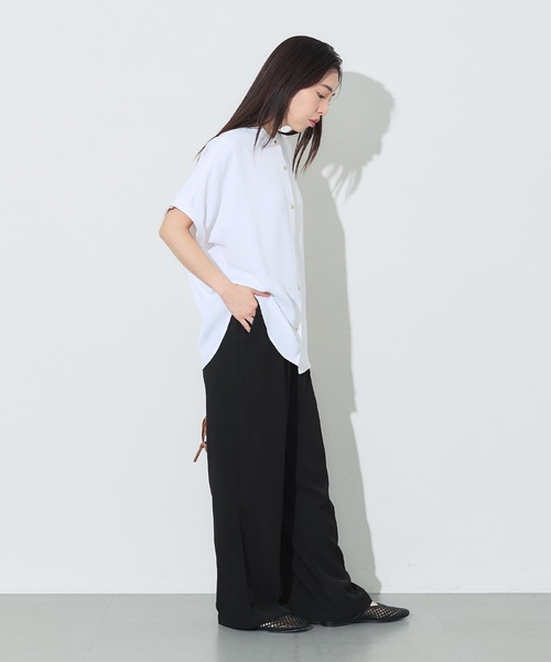 coca(coca)(コカ)の「\再入荷/ 接触冷感 とろみツイルイージーワイドパンツ(スラックス・レディース・ブルー/ブラック/チャコール・L/M/S)」の20枚目の写真