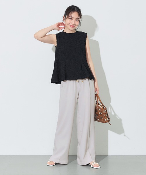 coca(coca)(コカ)の「\再入荷/ 接触冷感 とろみツイルイージーワイドパンツ(スラックス・レディース・ブルー/ブラック/チャコール・L/M/S)」の22枚目の写真
