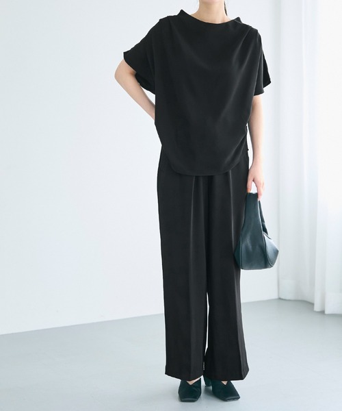 coca(coca)(コカ)の「\再入荷/ 接触冷感 とろみツイルイージーワイドパンツ(スラックス・レディース・ブルー/ブラック/チャコール・L/M/S)」の16枚目の写真