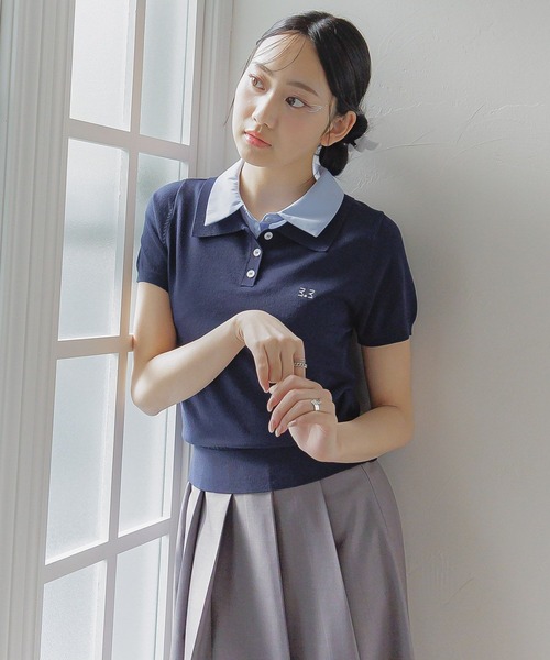 3.3 Field Trip （3.3フィールドトリップ）の「3.3 Field Trip／カラーレイヤードトップス（Tシャツ/カットソー・レディース・ネイビー/グレー/オフホワイト/ブラック・FREE）」の11枚目の写真