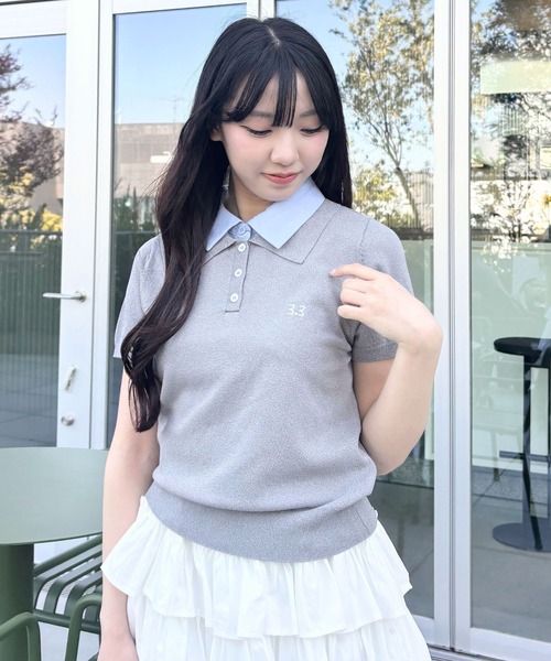 3.3 Field Trip （3.3フィールドトリップ）の「3.3 Field Trip／カラーレイヤードトップス（Tシャツ/カットソー・レディース・ネイビー/グレー/オフホワイト/ブラック・FREE）」の15枚目の写真