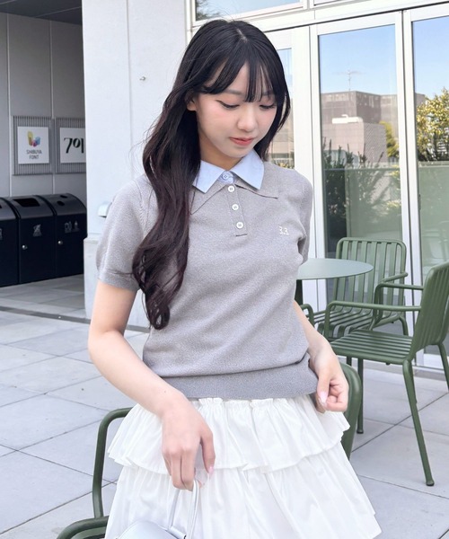 3.3 Field Trip （3.3フィールドトリップ）の「3.3 Field Trip／カラーレイヤードトップス（Tシャツ/カットソー・レディース・ネイビー/グレー/オフホワイト/ブラック・FREE）」の16枚目の写真