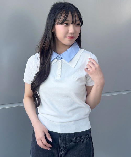 3.3 Field Trip （3.3フィールドトリップ）の「3.3 Field Trip／カラーレイヤードトップス（Tシャツ/カットソー・レディース・ネイビー/グレー/オフホワイト/ブラック・FREE）」の20枚目の写真