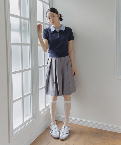 3.3 Field Trip （3.3フィールドトリップ）の「3.3 Field Trip／カラーレイヤードトップス（Tシャツ/カットソー・レディース・ネイビー/グレー/オフホワイト/ブラック・FREE）」の6枚目の写真