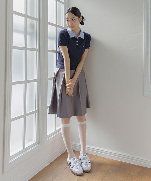 3.3 Field Trip （3.3フィールドトリップ）の「3.3 Field Trip／カラーレイヤードトップス（Tシャツ/カットソー・レディース・ネイビー/グレー/オフホワイト/ブラック・FREE）」の7枚目の写真