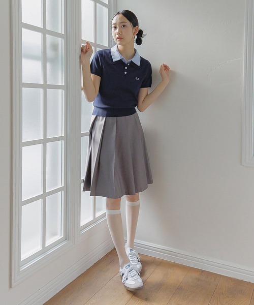 3.3 Field Trip （3.3フィールドトリップ）の「3.3 Field Trip／カラーレイヤードトップス（Tシャツ/カットソー・レディース・ネイビー/グレー/オフホワイト/ブラック・FREE）」の8枚目の写真