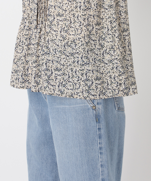 WEB限定/追加》ミュゲットパターンピンタックフリルノースリーブ