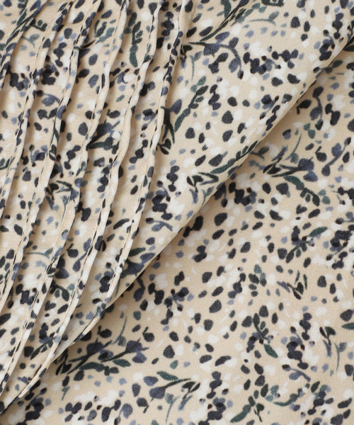 IENA ミュゲットパターンピンタックフリルノースリーブ WEB限定/追加》ミュゲットパターンピンタックフリルノースリーブ