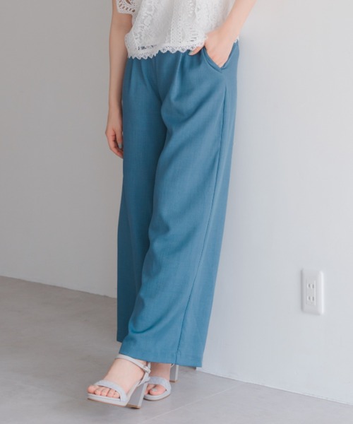 細リボンワイドパンツ