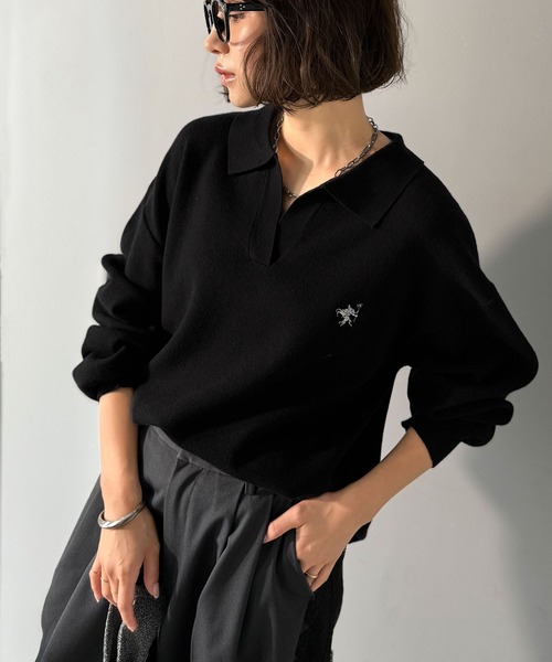 セール】《JaVaジャバコラボ》大人の抜け感をプラス◎胸刺繍ハーフ