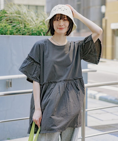 LAKOLE(ラコレ)の「シェル編みスカラップハット / 450145(ハット・レディース・オフホワイト/ブラック/オレンジ系その他6・FREE)」の16枚目の写真