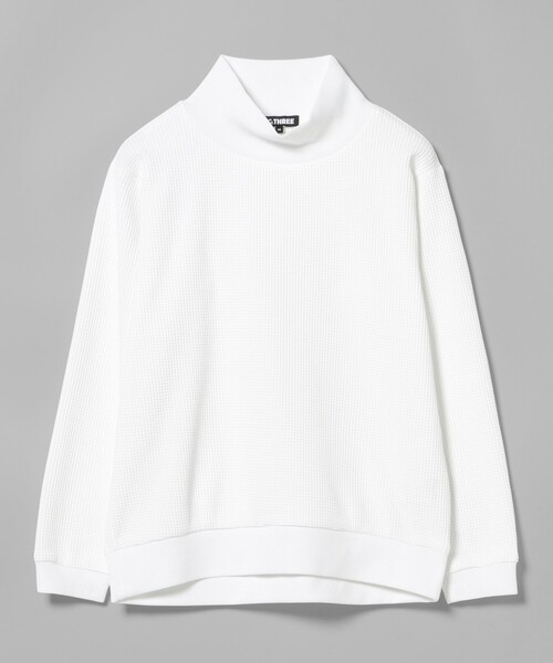 BEAMS GOLF(ビームスゴルフ)の「B.G.THREE / ALL-TINE ワッフル モックネック プルオーバーシャツ(Tシャツ/カットソー・レディース・ホワイト/ブラック・LARGE/MEDIUM)」の1枚目の写真
