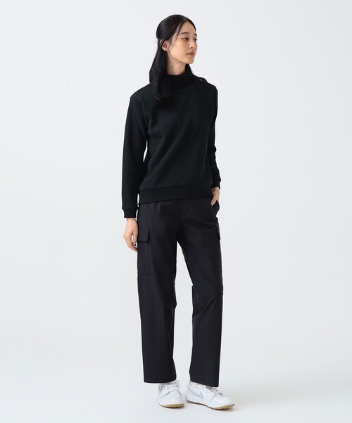 BEAMS GOLF(ビームスゴルフ)の「B.G.THREE / ALL-TINE ワッフル モックネック プルオーバーシャツ(Tシャツ/カットソー・レディース・ホワイト/ブラック・LARGE/MEDIUM)」の4枚目の写真