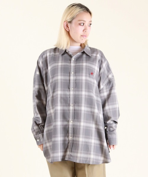 ムラサキスポーツ(ムラサキスポーツ)の「BEVERY HILLS P.C/ビバリーヒルズポロクラブ チェックシャツ ルーズシルエット 5487-6140(シャツ/ブラウス・レディース・グリーン系/グレー系/オレンジ系/ブルー系/ブラック系/イエロー系・M)」の12枚目の写真