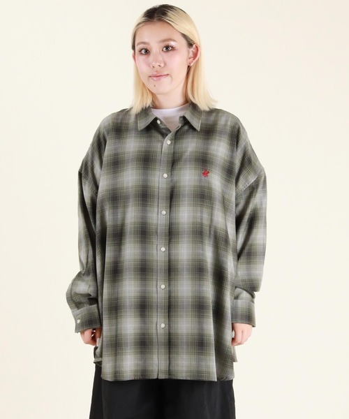 ムラサキスポーツ(ムラサキスポーツ)の「BEVERY HILLS P.C/ビバリーヒルズポロクラブ チェックシャツ ルーズシルエット 5487-6140(シャツ/ブラウス・レディース・グリーン系/グレー系/オレンジ系/ブルー系/ブラック系/イエロー系・M)」の16枚目の写真